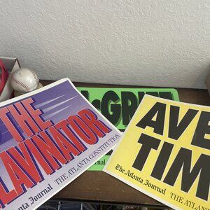 Atlanta Braves 1990’s Posters Lot Of 3 Vintage Baseball Memorabilia